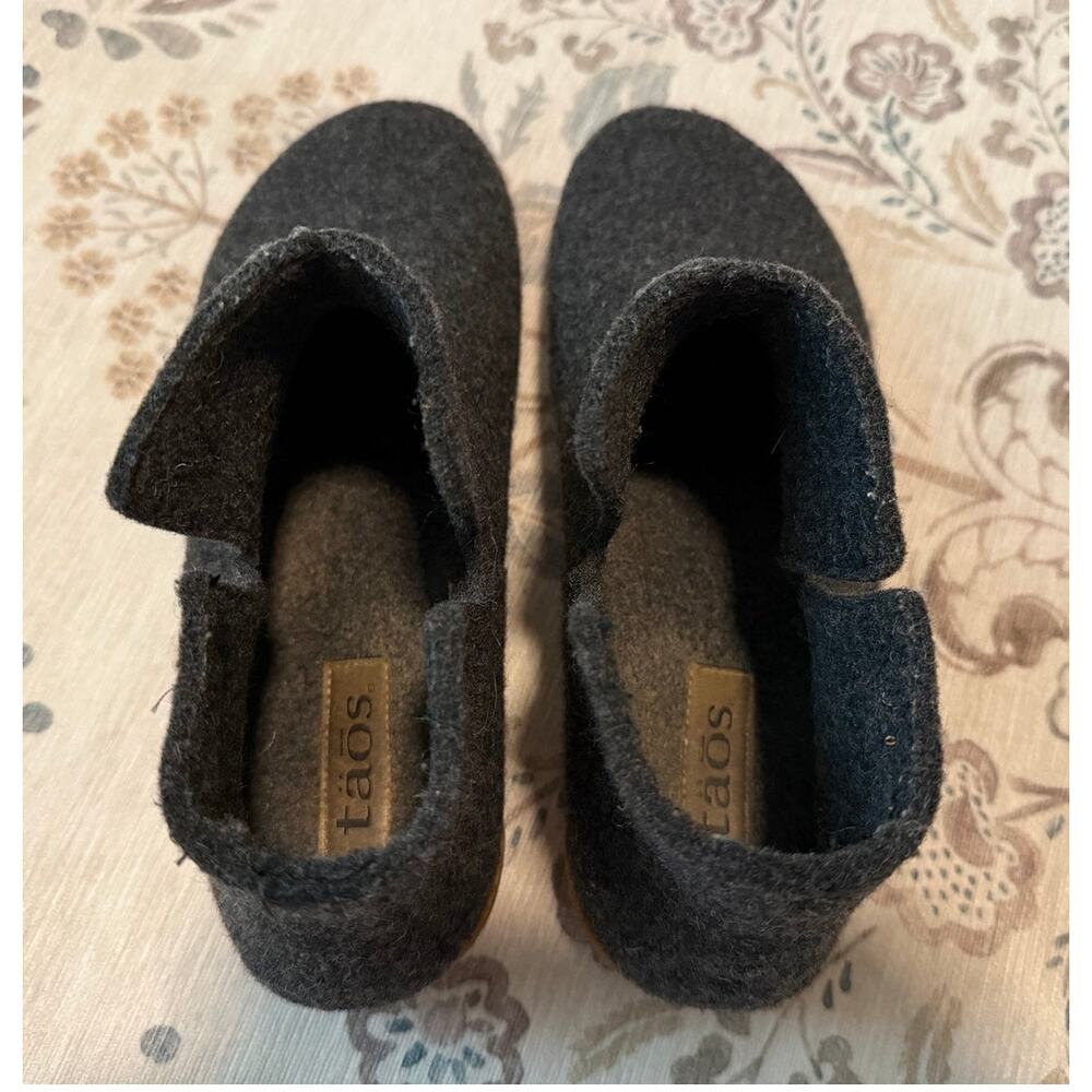 Taos Good Wool Boots Charcoal Gray Felt Slippers Shoes Unisex Size EU 41 US W 10 - Picture 6 of 9